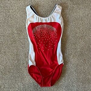 Motion Wear Gymnastics Leotard Sz Small Adult Crystals Bling VGUC
